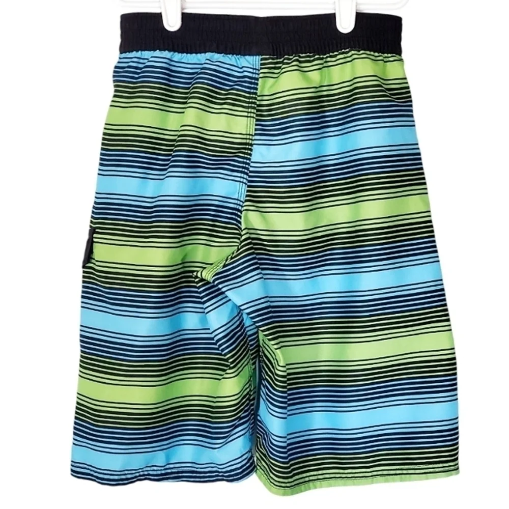 K1264 * Adidas Boys Swim Trunks Blue Green Size M